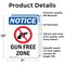 Signmission Gun Free Zone Sign With Symbol, 7 in W x Rectangle, Vinyl Decal OS-2PACK-NS-D-710-V-13178 - alternate 3